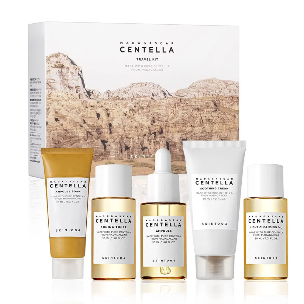 Skin1004 Madagascar Centella Travel Kit 5 Travel Size (5-Piece Skincare Set)